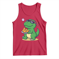 Cute Dinosaur Eating Chicken Nuggets Tank Top Food Humor Gift - Wonder Print Shop