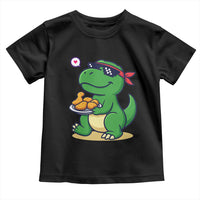Cute Dinosaur Eating Chicken Nuggets Toddler T Shirt Food Humor Gift - Wonder Print Shop
