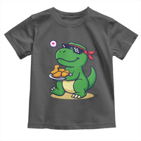 Cute Dinosaur Eating Chicken Nuggets Toddler T Shirt Food Humor Gift - Wonder Print Shop