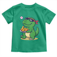 Cute Dinosaur Eating Chicken Nuggets Toddler T Shirt Food Humor Gift - Wonder Print Shop