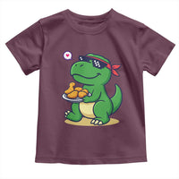 Cute Dinosaur Eating Chicken Nuggets Toddler T Shirt Food Humor Gift - Wonder Print Shop