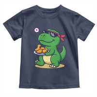 Cute Dinosaur Eating Chicken Nuggets Toddler T Shirt Food Humor Gift - Wonder Print Shop