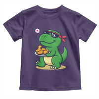 Cute Dinosaur Eating Chicken Nuggets Toddler T Shirt Food Humor Gift - Wonder Print Shop