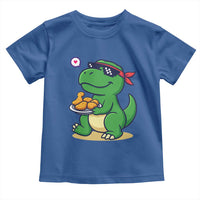 Cute Dinosaur Eating Chicken Nuggets Toddler T Shirt Food Humor Gift - Wonder Print Shop