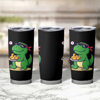 Cute Dinosaur Eating Chicken Nuggets Tumbler Cup Food Humor Gift