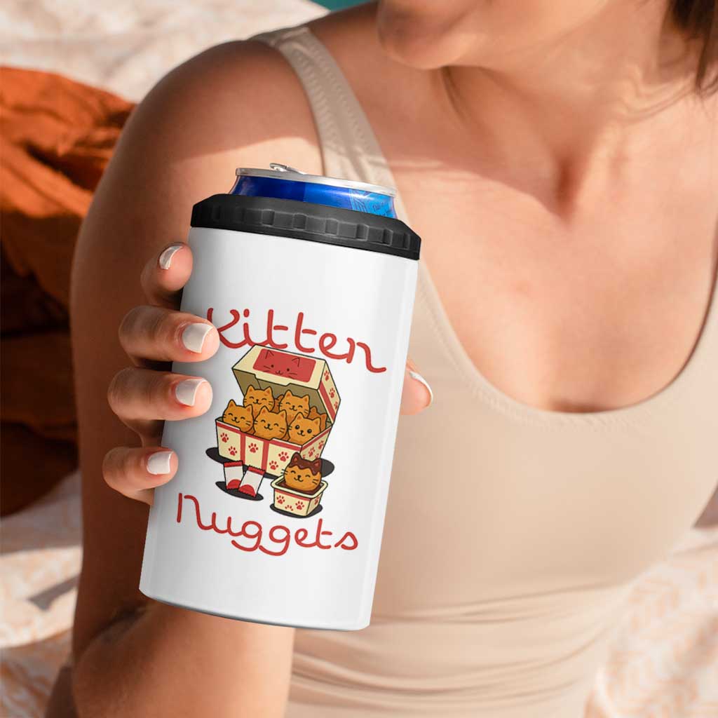 Kitten Nuggets 4 in 1 Can Cooler Tumbler Funny Cat Lover Gift