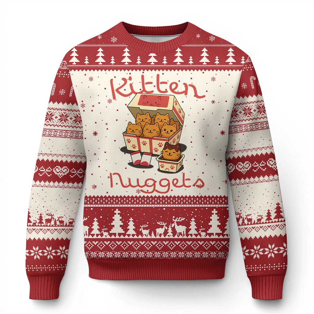 Kitten Nuggets Ugly Christmas Sweater Funny Cat Lover Gift - Wonder Print Shop