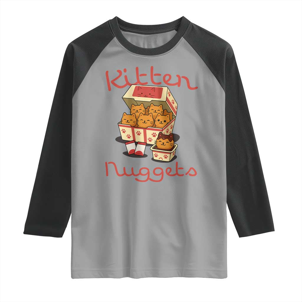 Kitten Nuggets Raglan Shirt Funny Cat Lover Gift - Wonder Print Shop