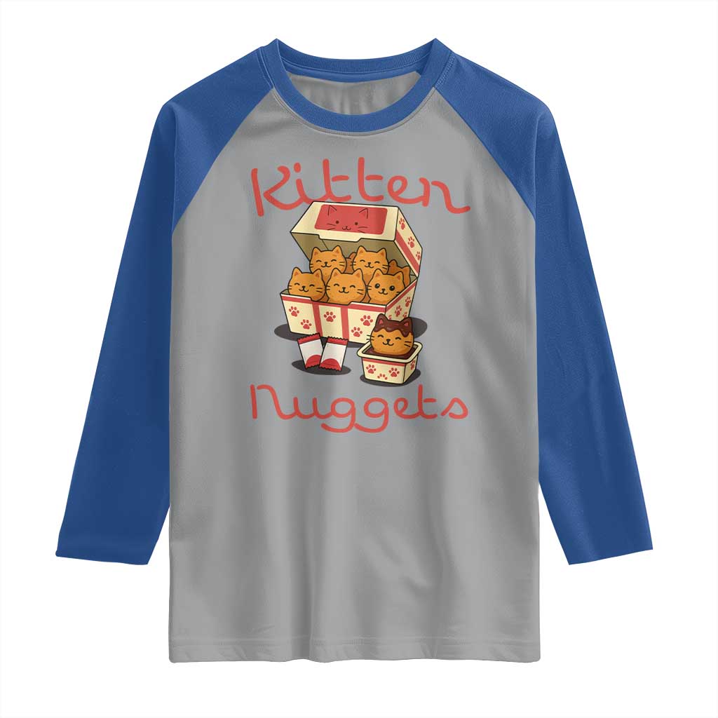 Kitten Nuggets Raglan Shirt Funny Cat Lover Gift - Wonder Print Shop