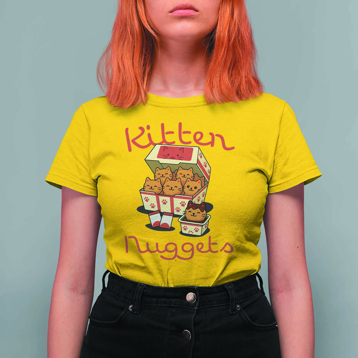Kitten Nuggets T Shirt For Women Funny Cat Lover Gift - Wonder Print Shop