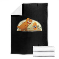 Dino Nuggets Chasing Cat Throw Blanket Funny Nugget Lover Gift - Wonder Print Shop