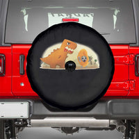 Dino Nuggets Chasing Cat Spare Tire Cover Funny Nugget Lover Gift - Wonder Print Shop