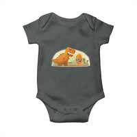 Dino Nuggets Chasing Cat Baby Onesie Funny Nugget Lover Gift - Wonder Print Shop