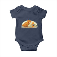 Dino Nuggets Chasing Cat Baby Onesie Funny Nugget Lover Gift - Wonder Print Shop