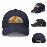 Dino Nuggets Chasing Cat Baseball Cap Funny Nugget Lover Gift