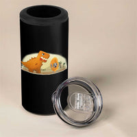 Dino Nuggets Chasing Cat 4 in 1 Can Cooler Tumbler Funny Nugget Lover Gift
