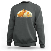 Dino Nuggets Chasing Cat Sweatshirt Funny Nugget Lover Gift - Wonder Print Shop