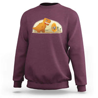 Dino Nuggets Chasing Cat Sweatshirt Funny Nugget Lover Gift - Wonder Print Shop