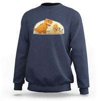 Dino Nuggets Chasing Cat Sweatshirt Funny Nugget Lover Gift - Wonder Print Shop