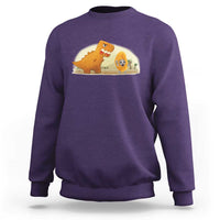 Dino Nuggets Chasing Cat Sweatshirt Funny Nugget Lover Gift - Wonder Print Shop