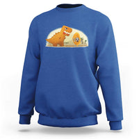 Dino Nuggets Chasing Cat Sweatshirt Funny Nugget Lover Gift - Wonder Print Shop