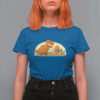 Dino Nuggets Chasing Cat T Shirt For Women Funny Nugget Lover Gift - Wonder Print Shop