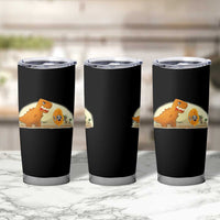 Dino Nuggets Chasing Cat Tumbler Cup Funny Nugget Lover Gift