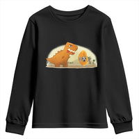 Dino Nuggets Chasing Cat Youth Sweatshirt Funny Nugget Lover Gift - Wonder Print Shop