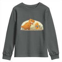 Dino Nuggets Chasing Cat Youth Sweatshirt Funny Nugget Lover Gift - Wonder Print Shop