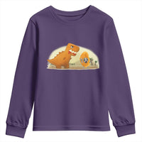 Dino Nuggets Chasing Cat Youth Sweatshirt Funny Nugget Lover Gift - Wonder Print Shop