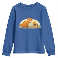 Dino Nuggets Chasing Cat Youth Sweatshirt Funny Nugget Lover Gift - Wonder Print Shop