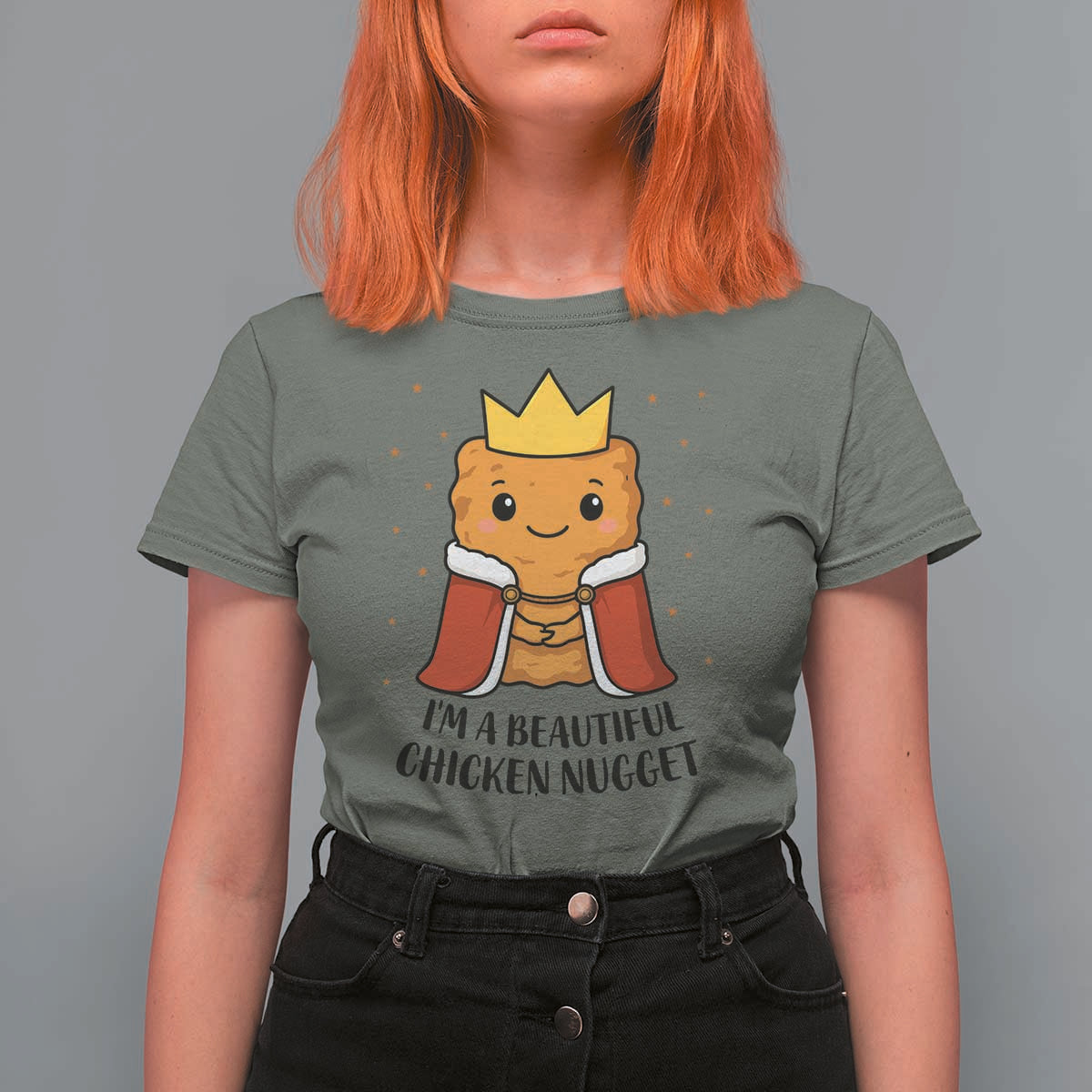 I'm A Beautiful Chicken Nugget T Shirt For Women Food Humor Gift - Wonder Print Shop
