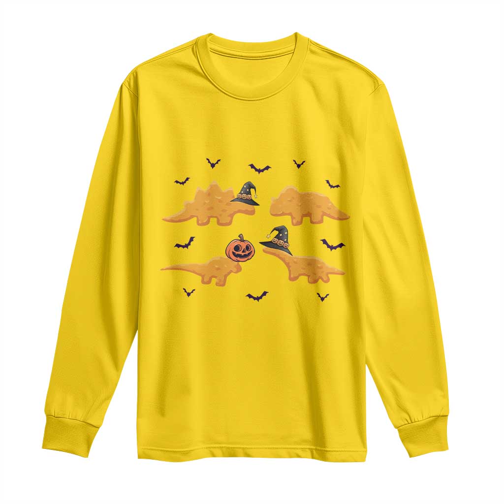 Halloween Dinosaur Nugget Long Sleeve Shirt Funny Spooky Food Gift - Wonder Print Shop