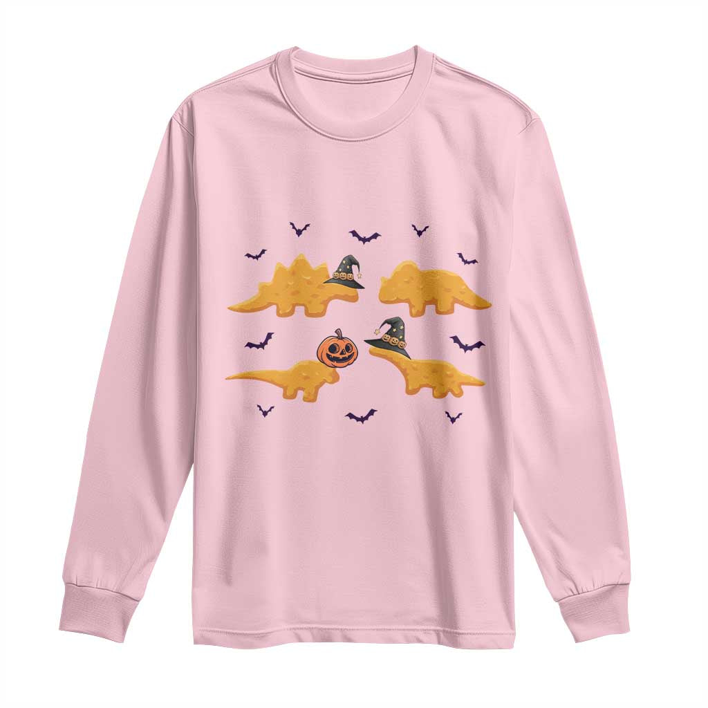 Halloween Dinosaur Nugget Long Sleeve Shirt Funny Spooky Food Gift - Wonder Print Shop