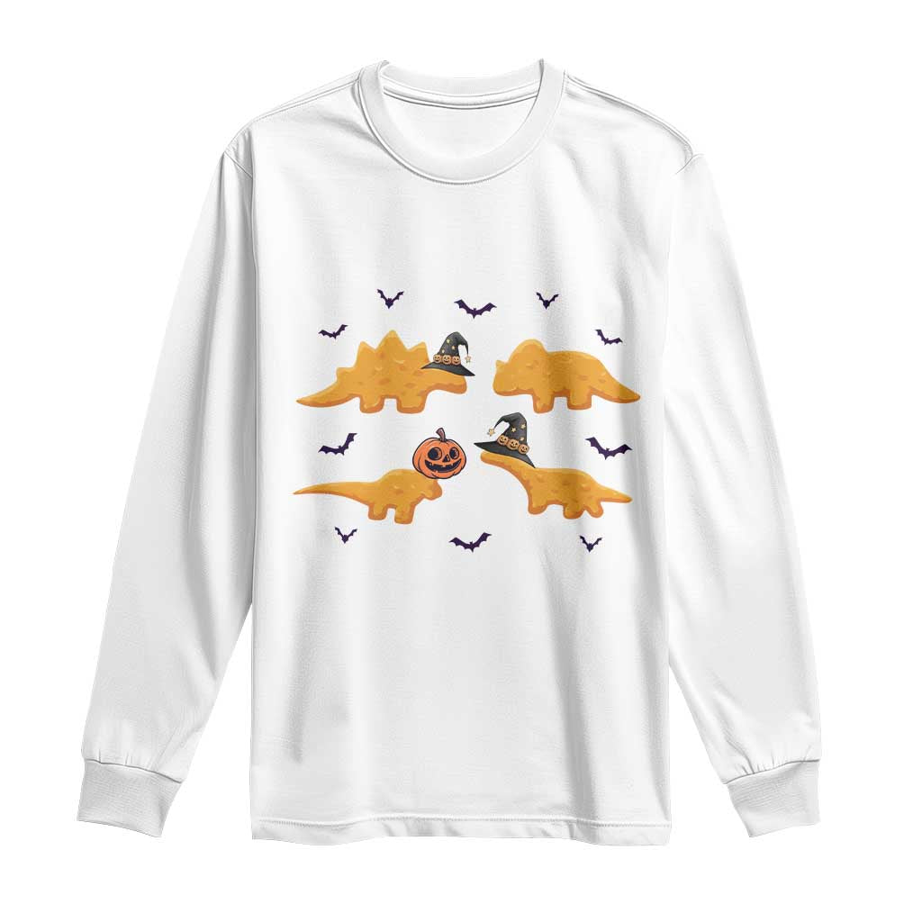 Halloween Dinosaur Nugget Long Sleeve Shirt Funny Spooky Food Gift - Wonder Print Shop