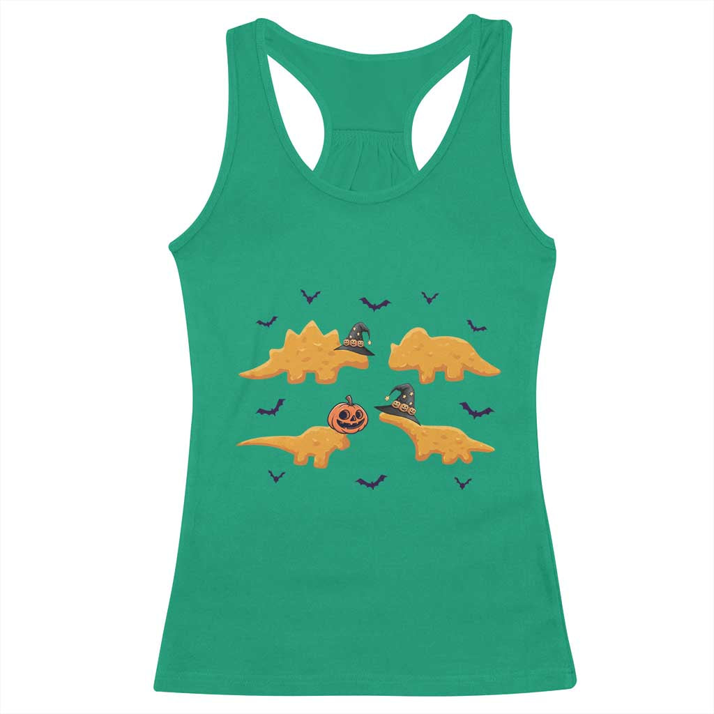 Halloween Dinosaur Nugget Racerback Tank Top Funny Spooky Food Gift - Wonder Print Shop