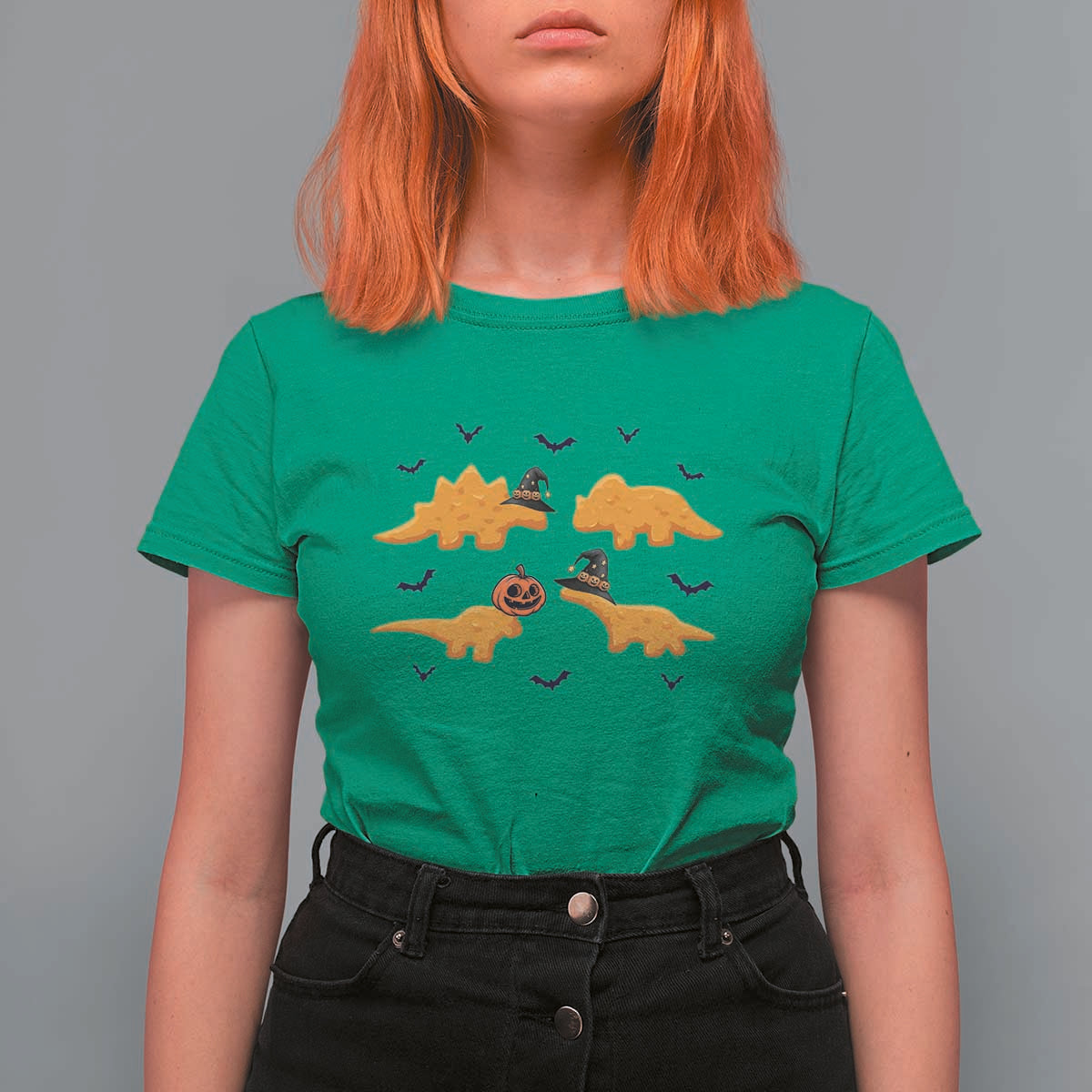 Halloween Dinosaur Nugget T Shirt For Women Funny Spooky Food Gift - Wonder Print Shop