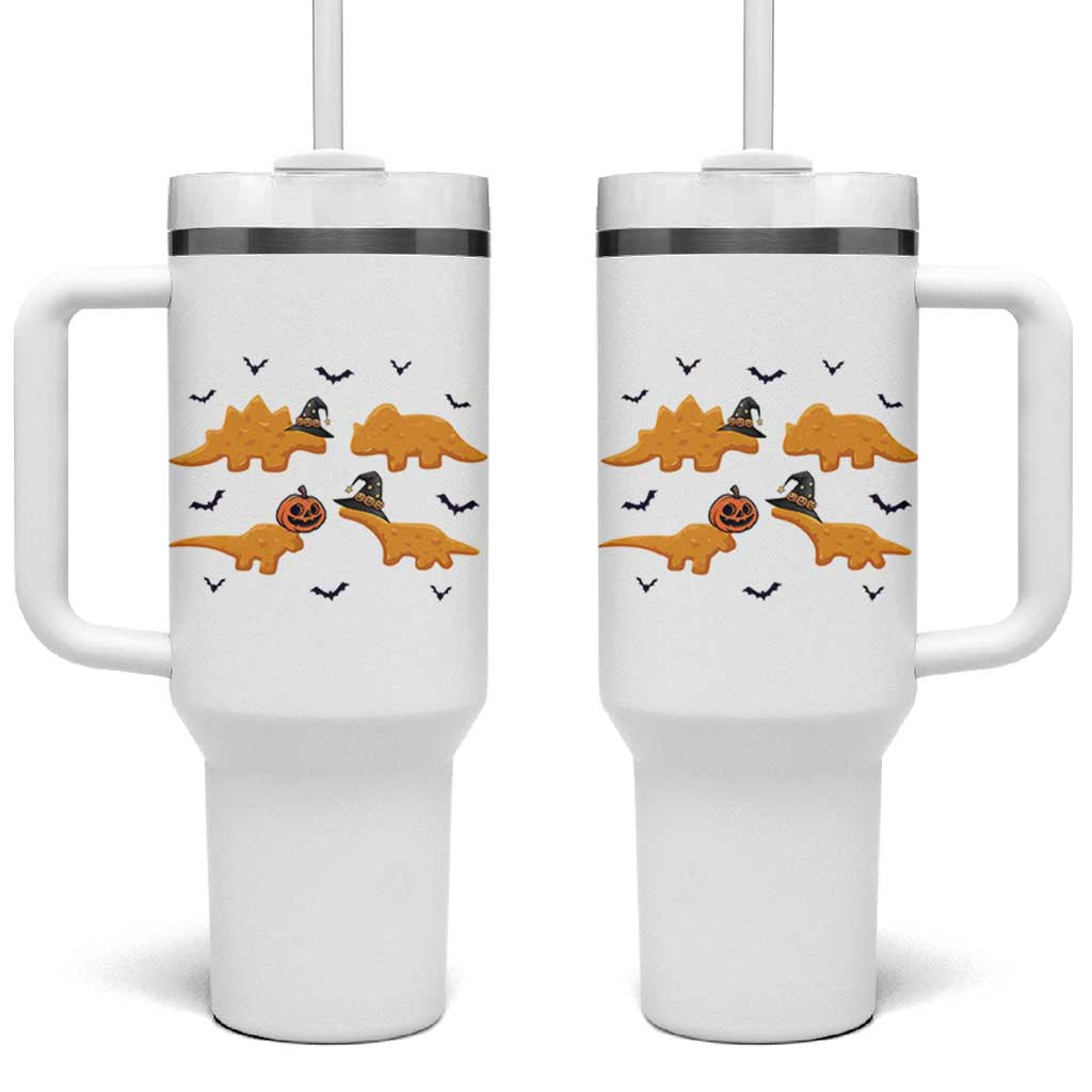 Halloween Dinosaur Nugget Tumbler With Handle Funny Spooky Food Gift