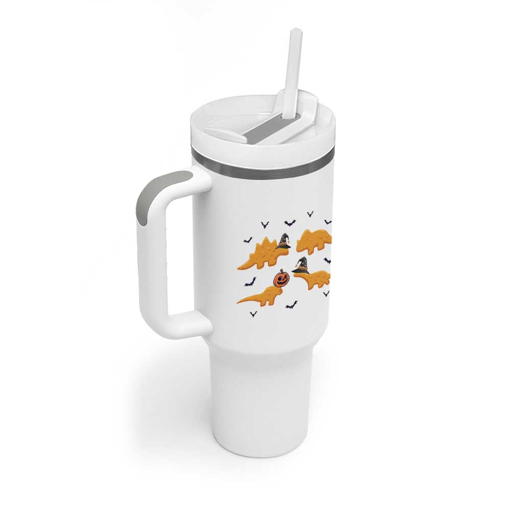 Halloween Dinosaur Nugget Tumbler With Handle Funny Spooky Food Gift
