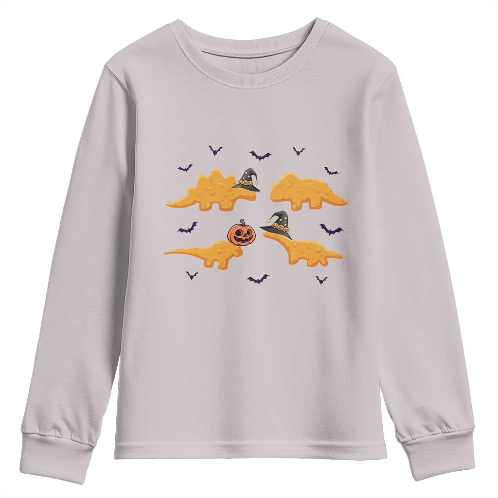 Halloween Dinosaur Nugget Youth Sweatshirt Funny Spooky Food Gift - Wonder Print Shop