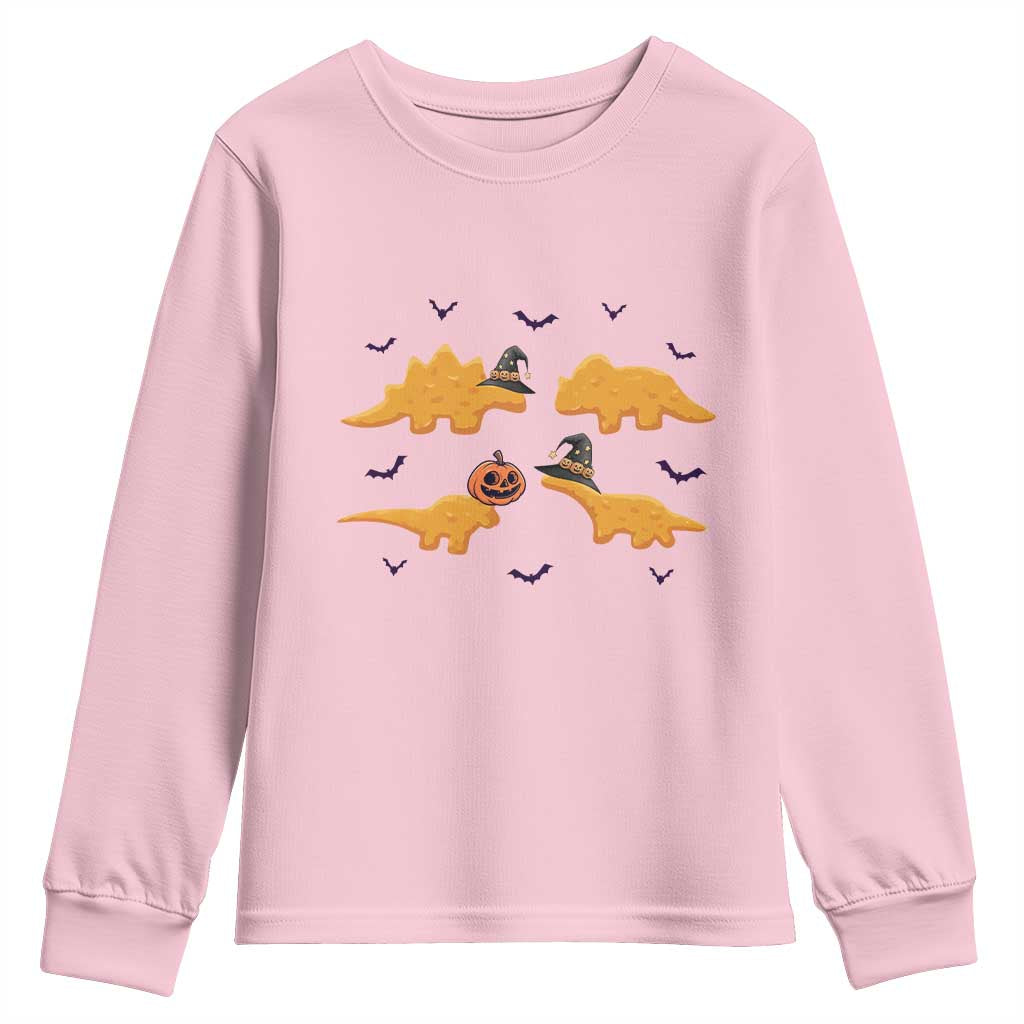 Halloween Dinosaur Nugget Youth Sweatshirt Funny Spooky Food Gift - Wonder Print Shop