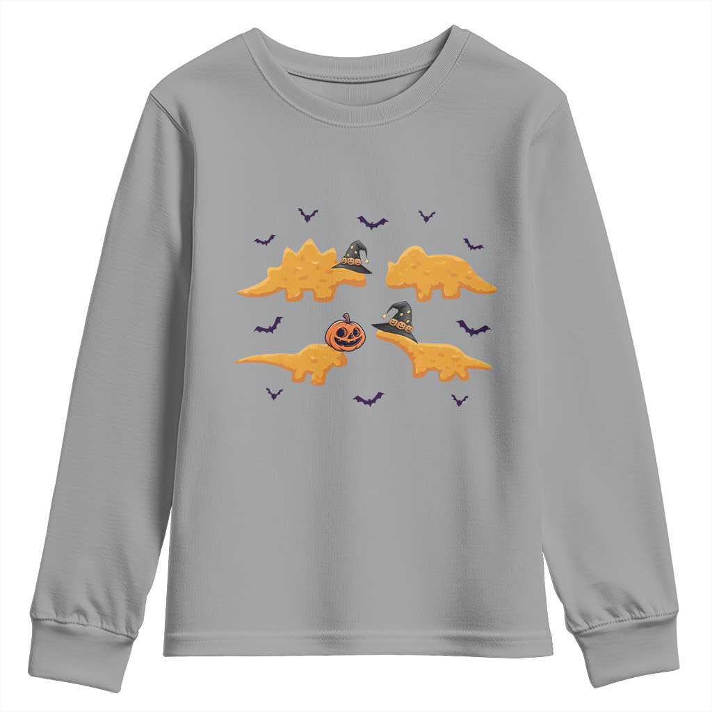 Halloween Dinosaur Nugget Youth Sweatshirt Funny Spooky Food Gift - Wonder Print Shop