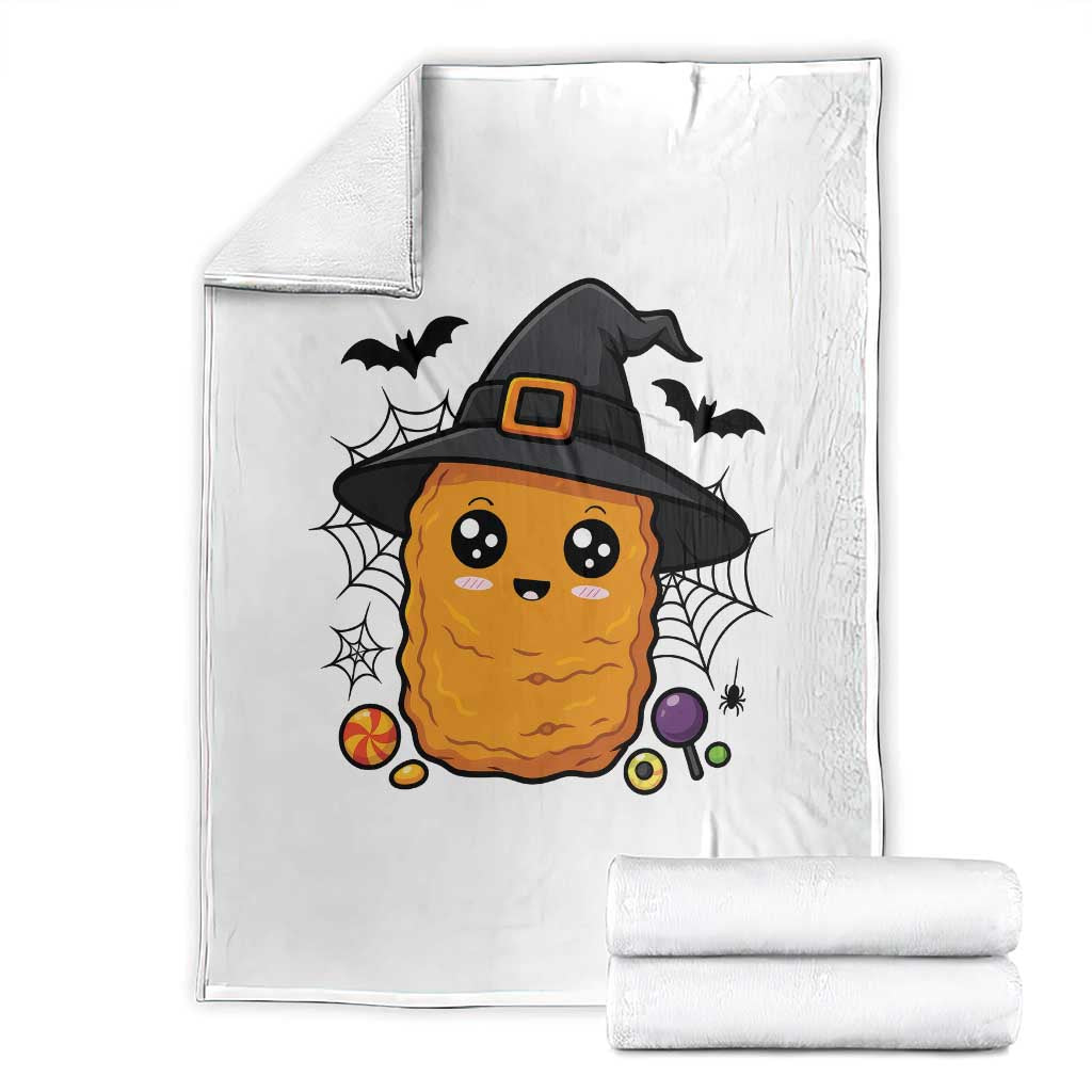 Halloween Nugget With Witch Hat Throw Blanket Funny Food Gift - Wonder Print Shop