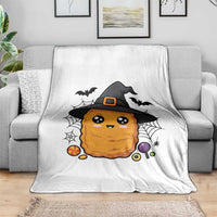 Halloween Nugget With Witch Hat Throw Blanket Funny Food Gift - Wonder Print Shop