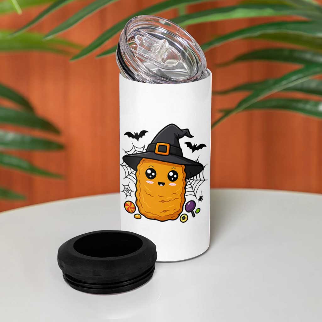Halloween Nugget With Witch Hat 4 in 1 Can Cooler Tumbler Funny Food Gift