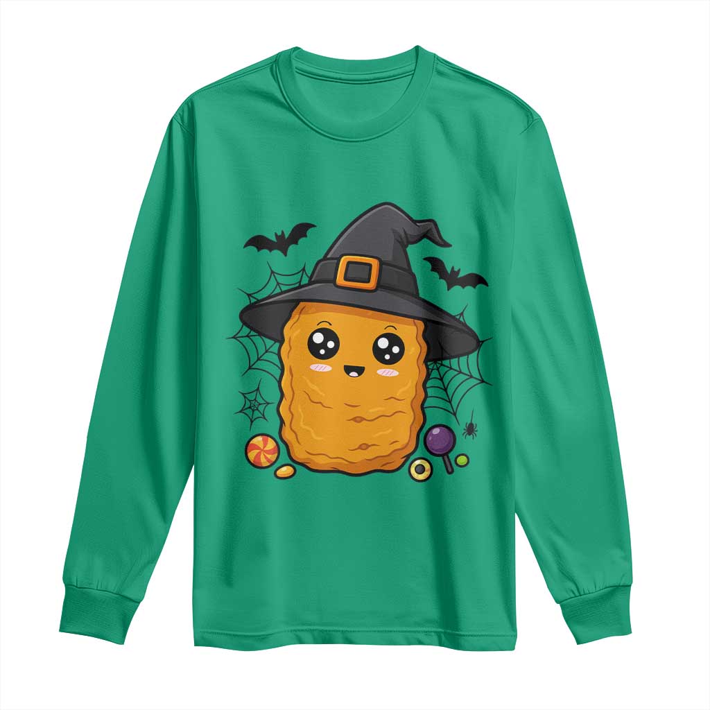 Halloween Nugget With Witch Hat Long Sleeve Shirt Funny Food Gift - Wonder Print Shop