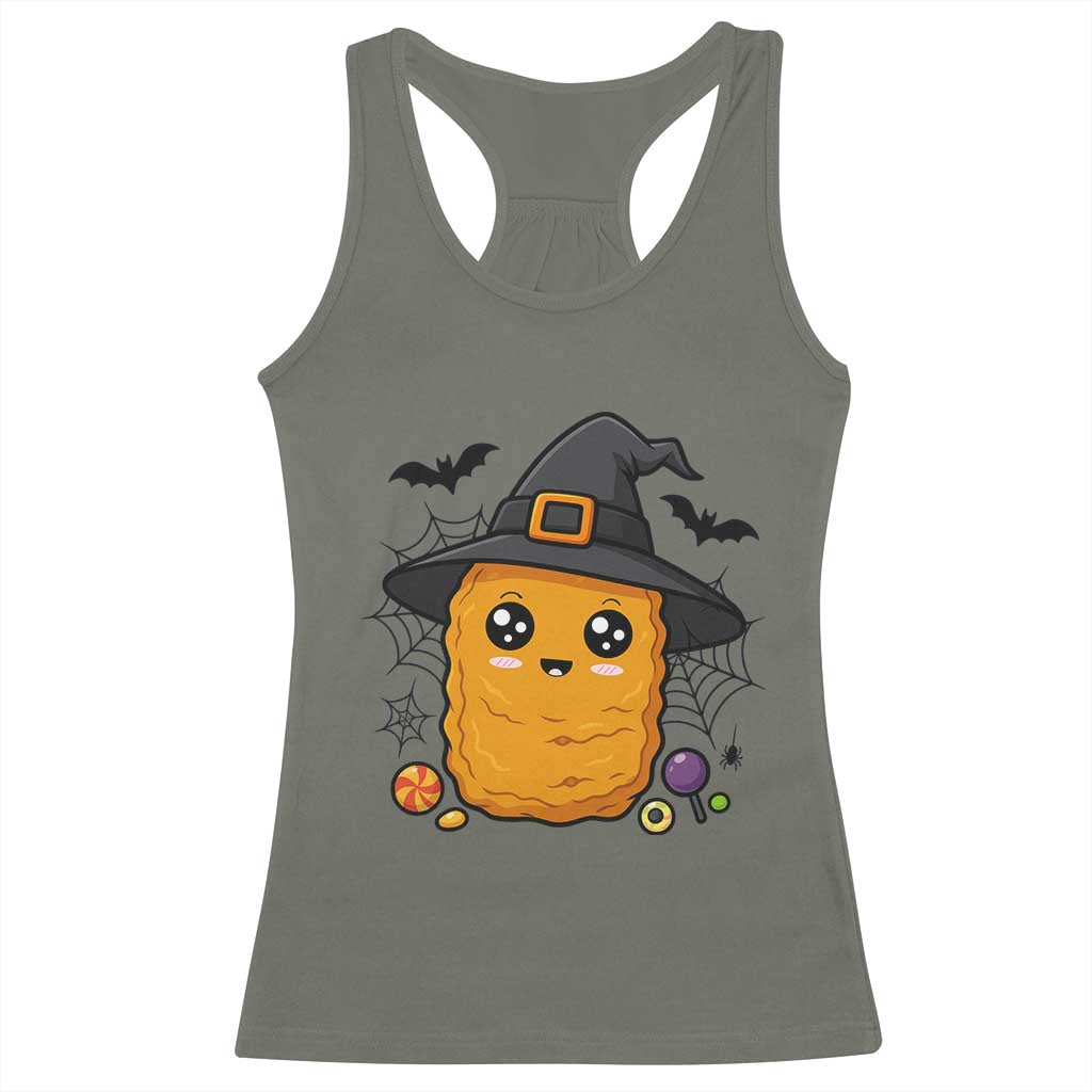 Halloween Nugget With Witch Hat Racerback Tank Top Funny Food Gift - Wonder Print Shop