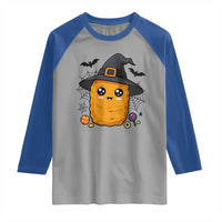 Halloween Nugget With Witch Hat Raglan Shirt Funny Food Gift - Wonder Print Shop