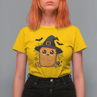 Halloween Nugget With Witch Hat T Shirt For Women Funny Food Gift - Wonder Print Shop
