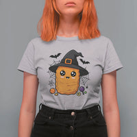 Halloween Nugget With Witch Hat T Shirt For Women Funny Food Gift - Wonder Print Shop